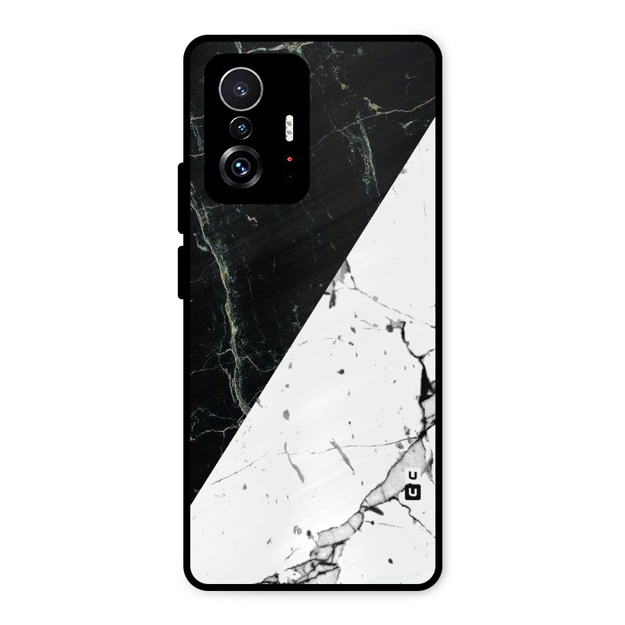 Stylish Diagonal Marble Metal Back Case for Xiaomi 11T Pro