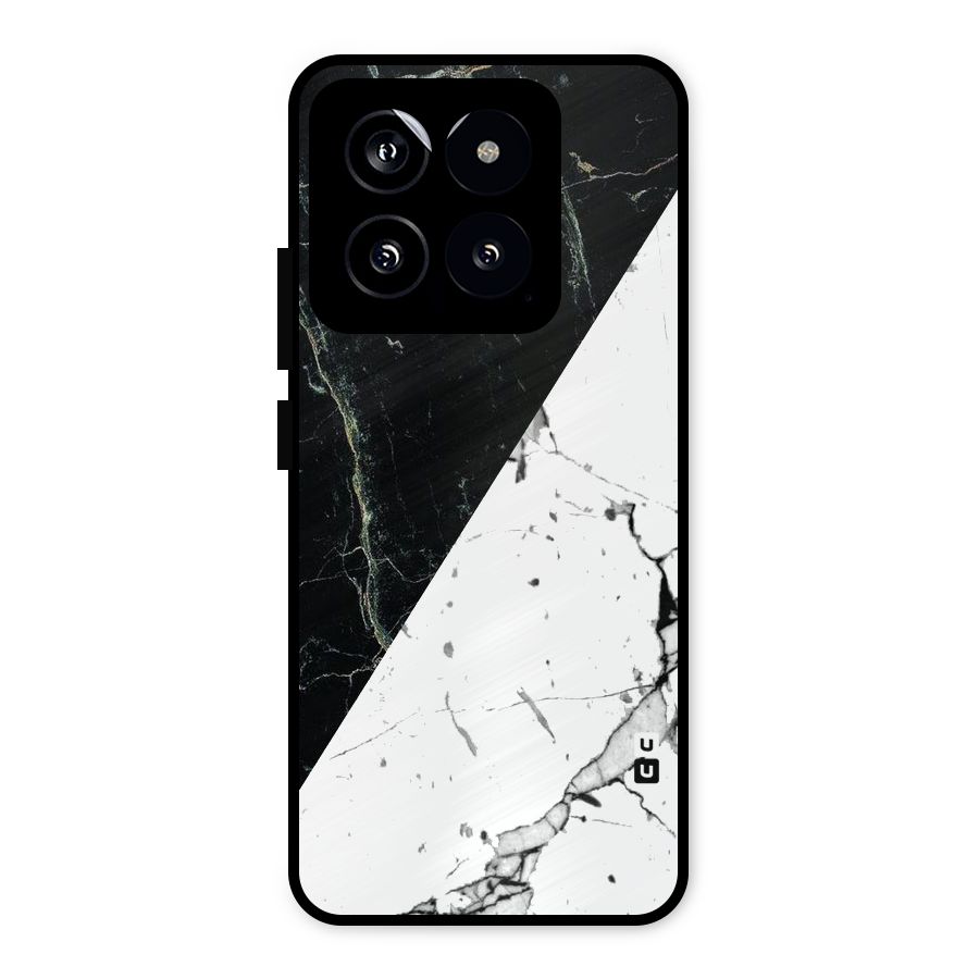 Stylish Diagonal Marble Metal Back Case for Xiaomi 14