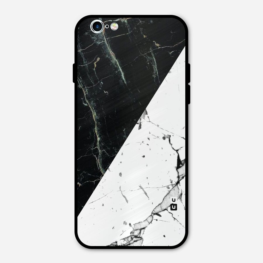 Stylish Diagonal Marble Metal Back Case for iPhone 6 6s