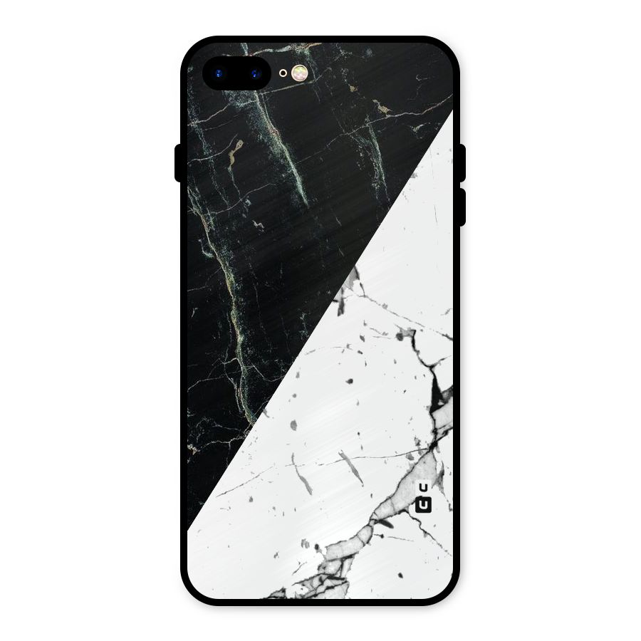 Stylish Diagonal Marble Metal Back Case for iPhone 7 Plus