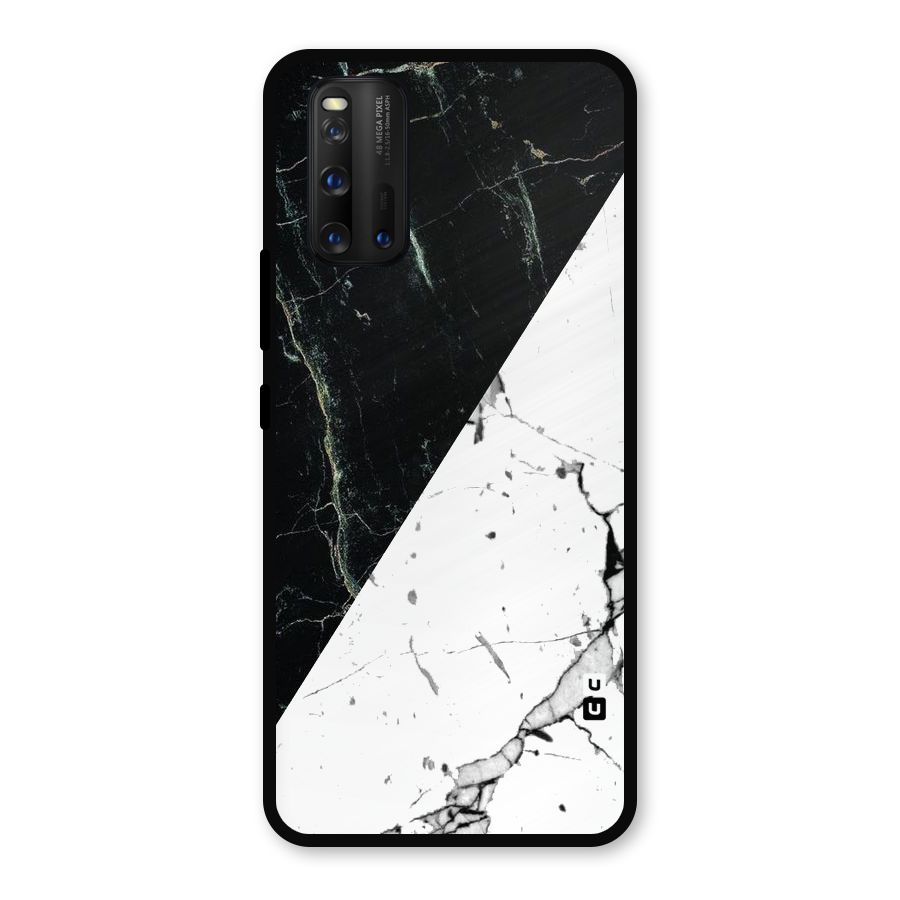 Stylish Diagonal Marble Metal Back Case for iQOO 3