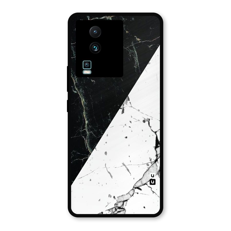 Stylish Diagonal Marble Metal Back Case for iQOO Neo 7