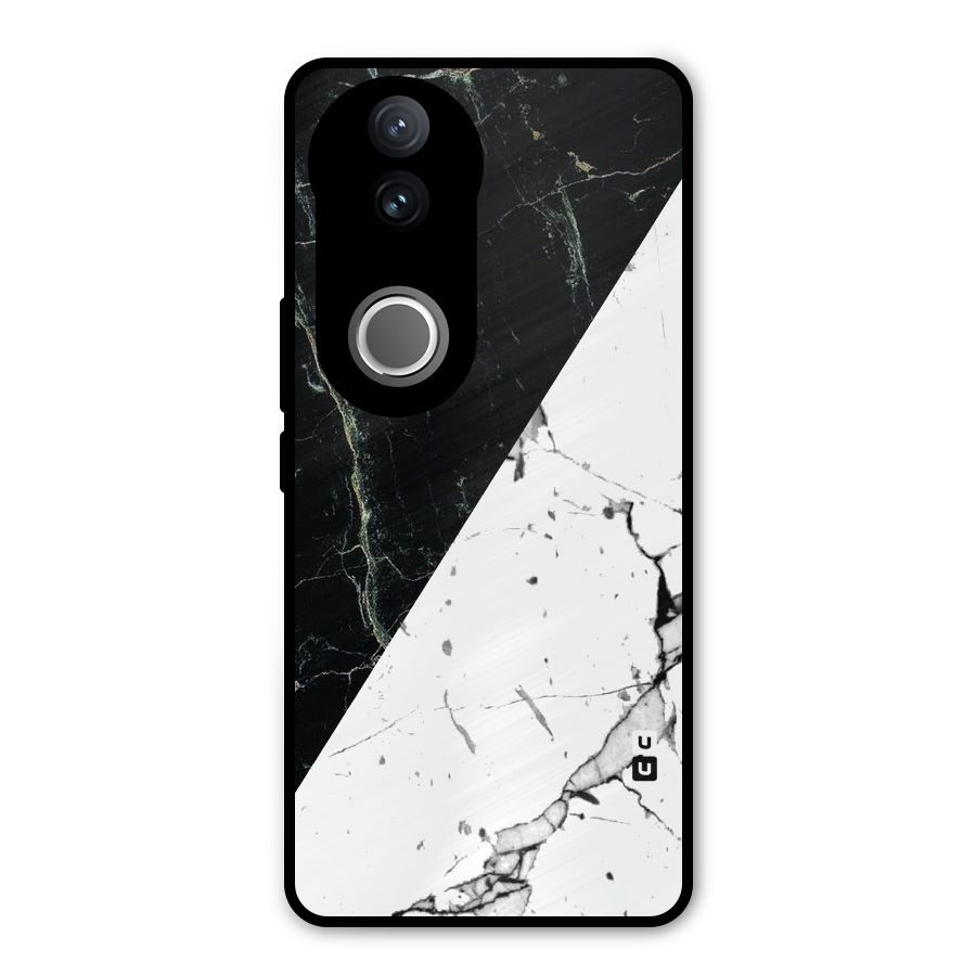 Stylish Diagonal Marble Metal Back Case for iQOO Z10R