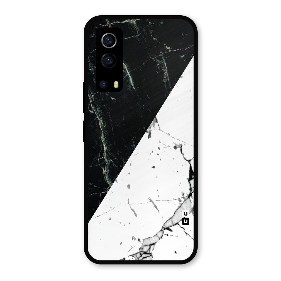 Stylish Diagonal Marble Metal Back Case for iQOO Z3