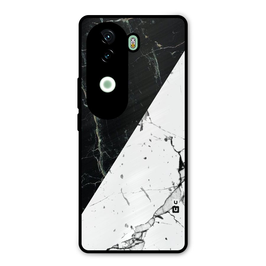 Stylish Diagonal Marble Metal Back Case for iQOO Z9s