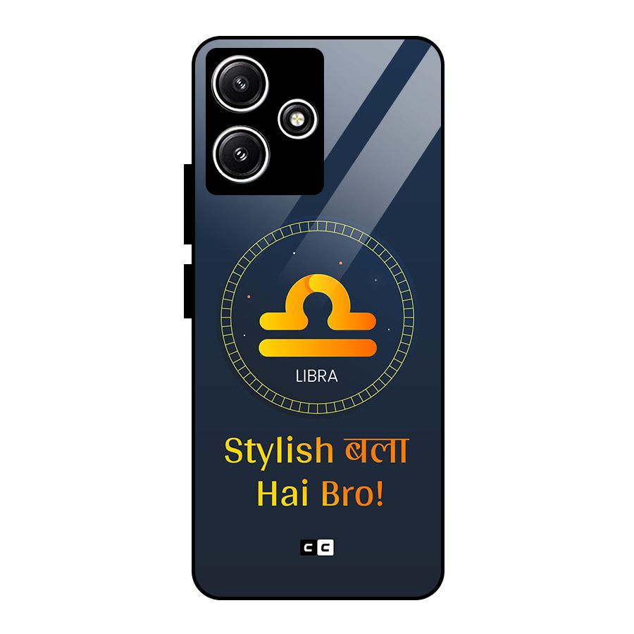 Stylish Libra Glass Back Case for Poco M6 Pro
