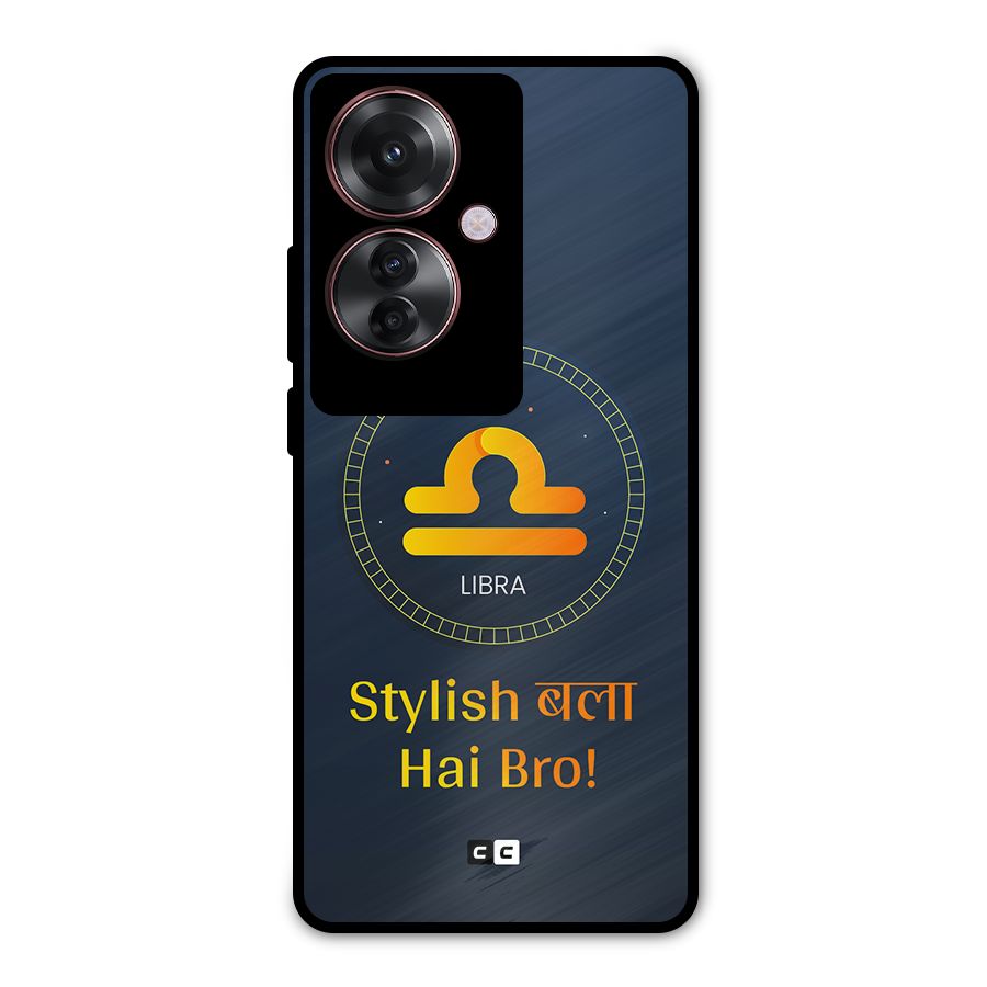 Stylish Libra Metal Back Case for Oppo F25 Pro