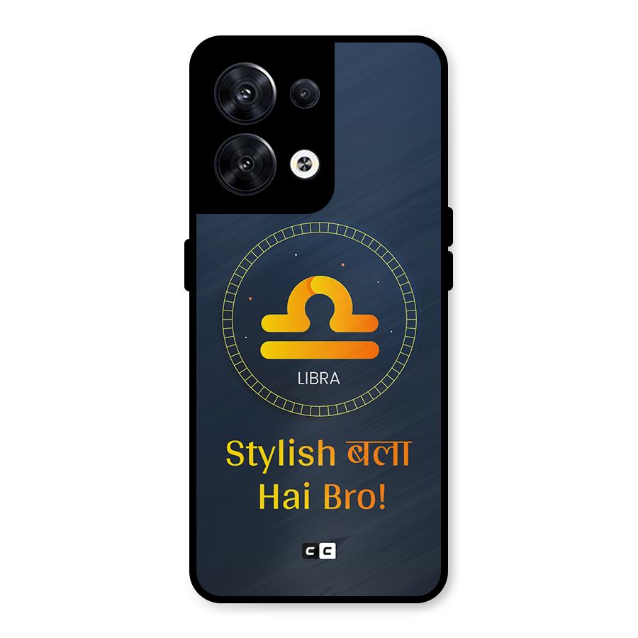 Stylish Libra Metal Back Case for Oppo Reno8 5G