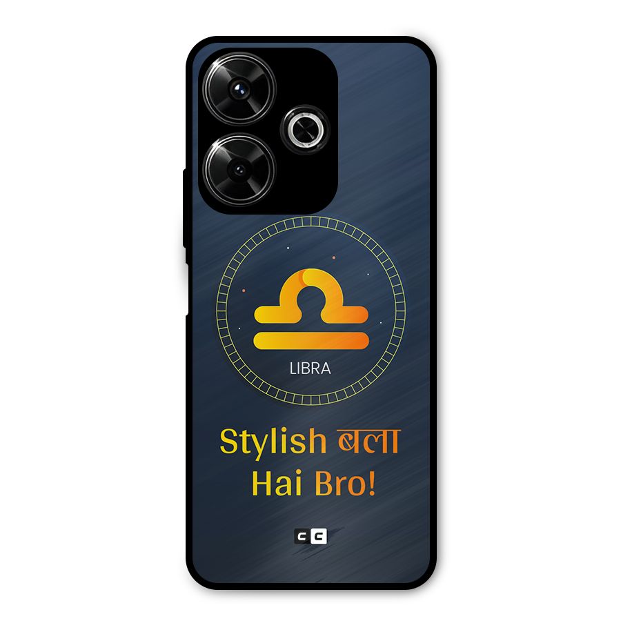 Stylish Libra Metal Back Case for Poco M6 Plus