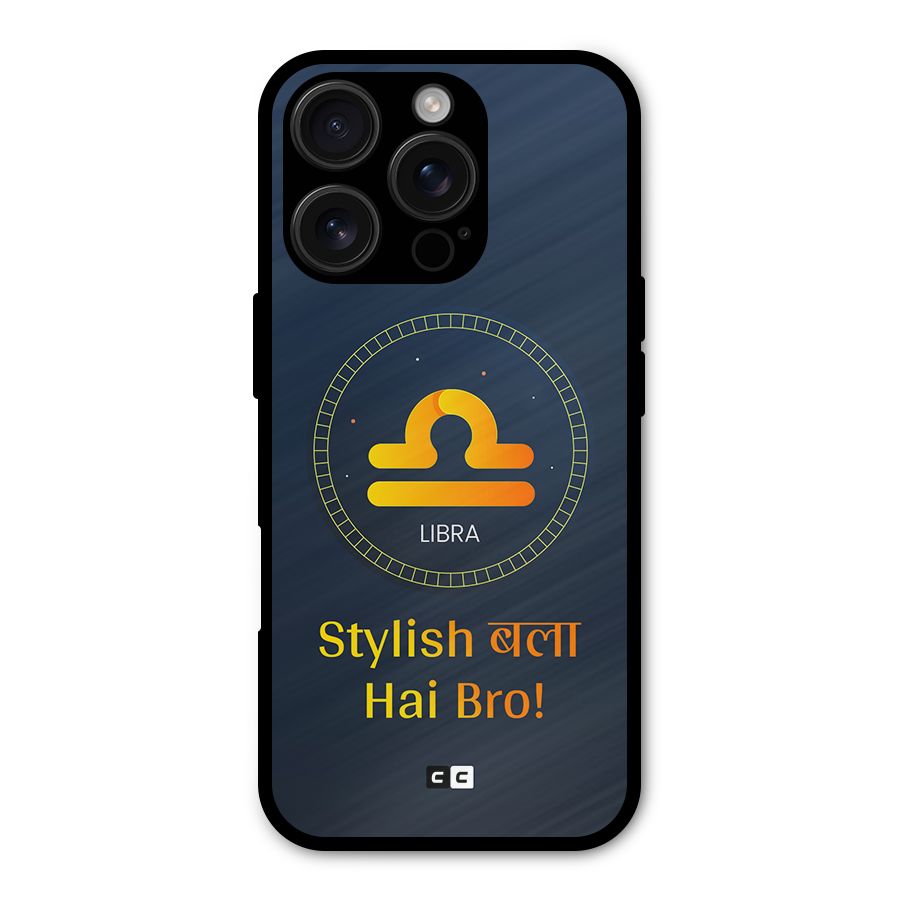 Stylish Libra Metal Back Case for iPhone 16 Pro