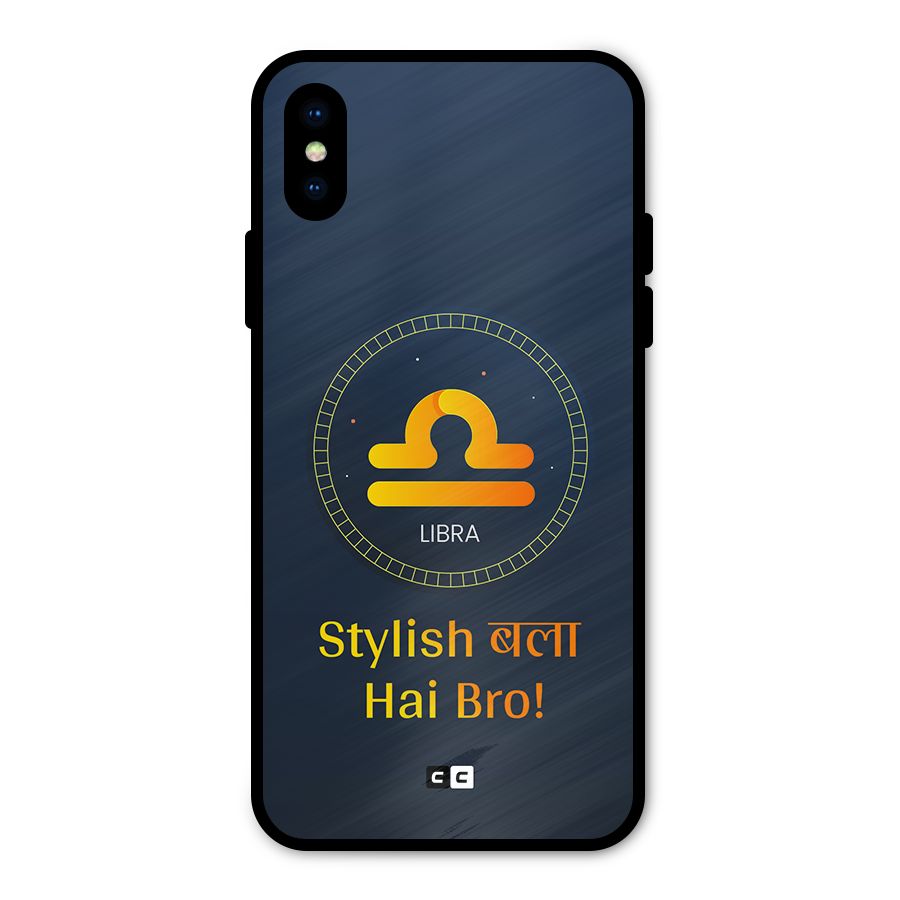 Stylish Libra Metal Back Case for iPhone XS