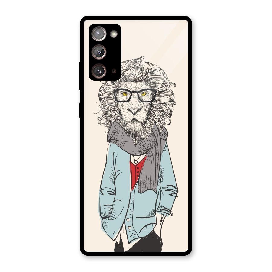 Stylish Lion Glass Back Case for Galaxy Note 20