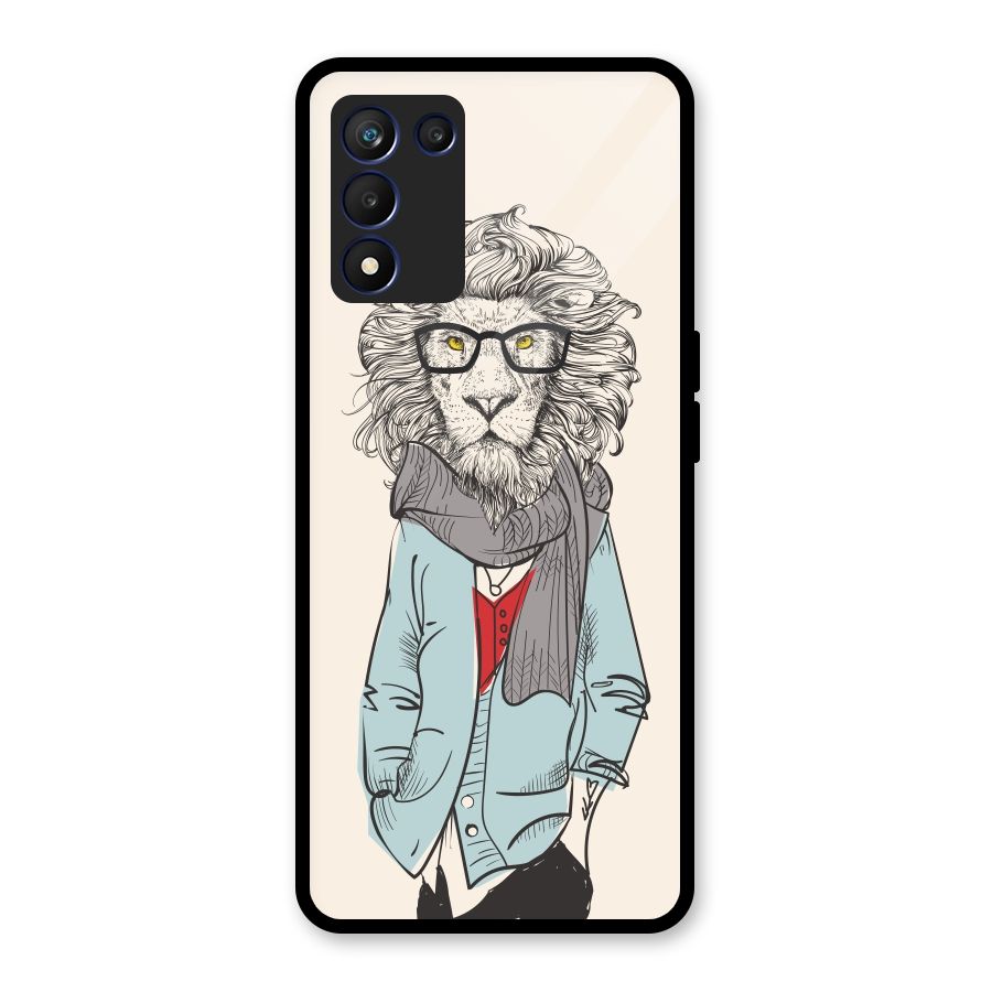 Stylish Lion Glass Back Case for Realme 9 5G Speed