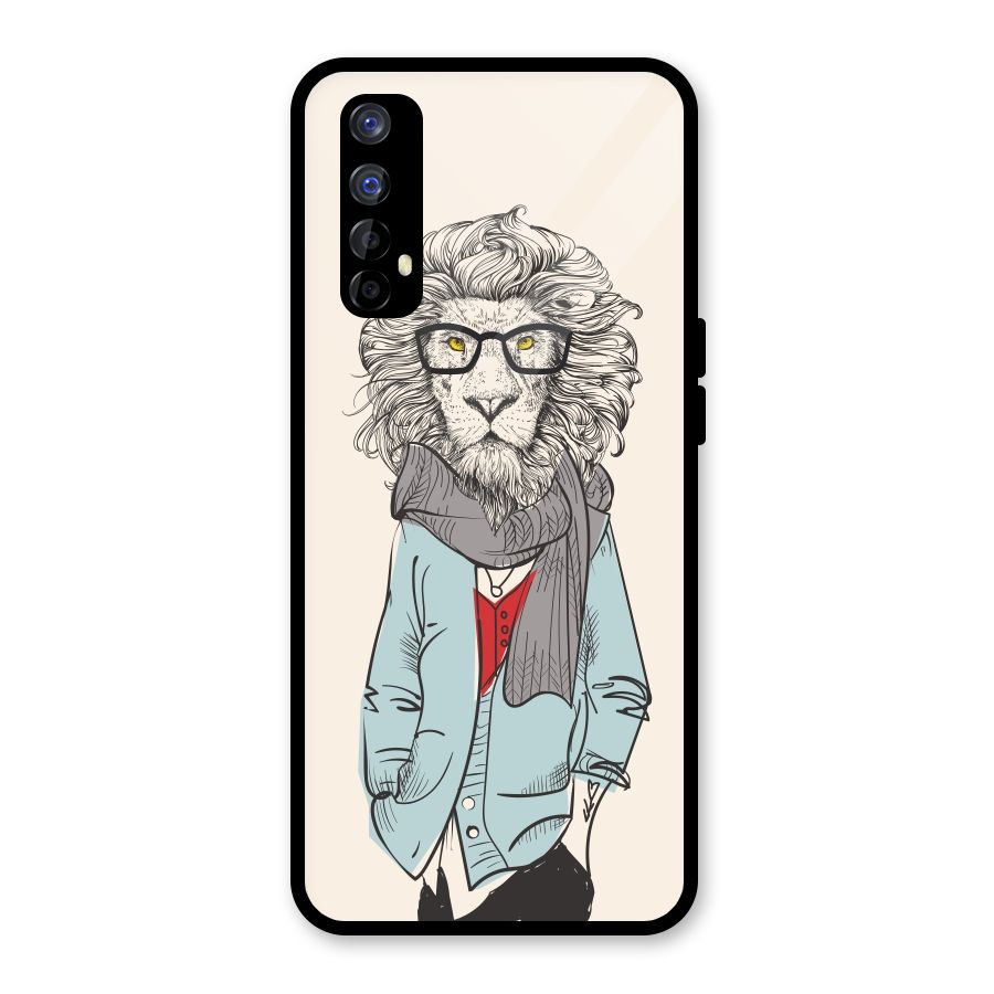 Stylish Lion Glass Back Case for Realme Narzo 20 Pro