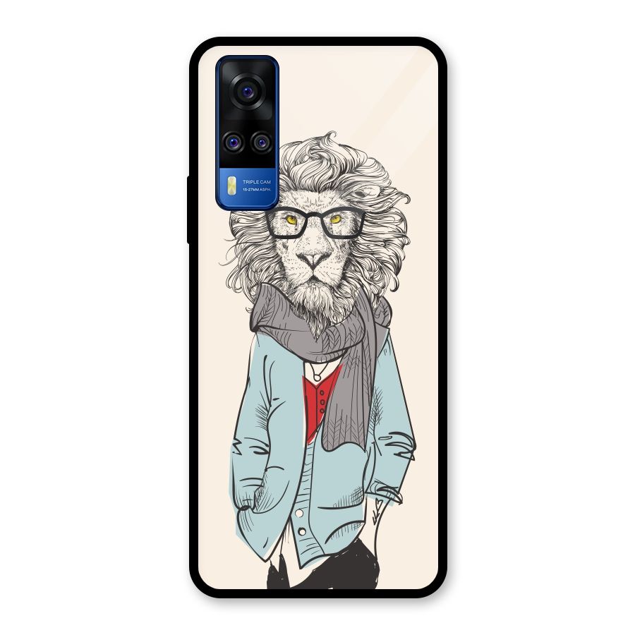 Stylish Lion Glass Back Case for Vivo Y31