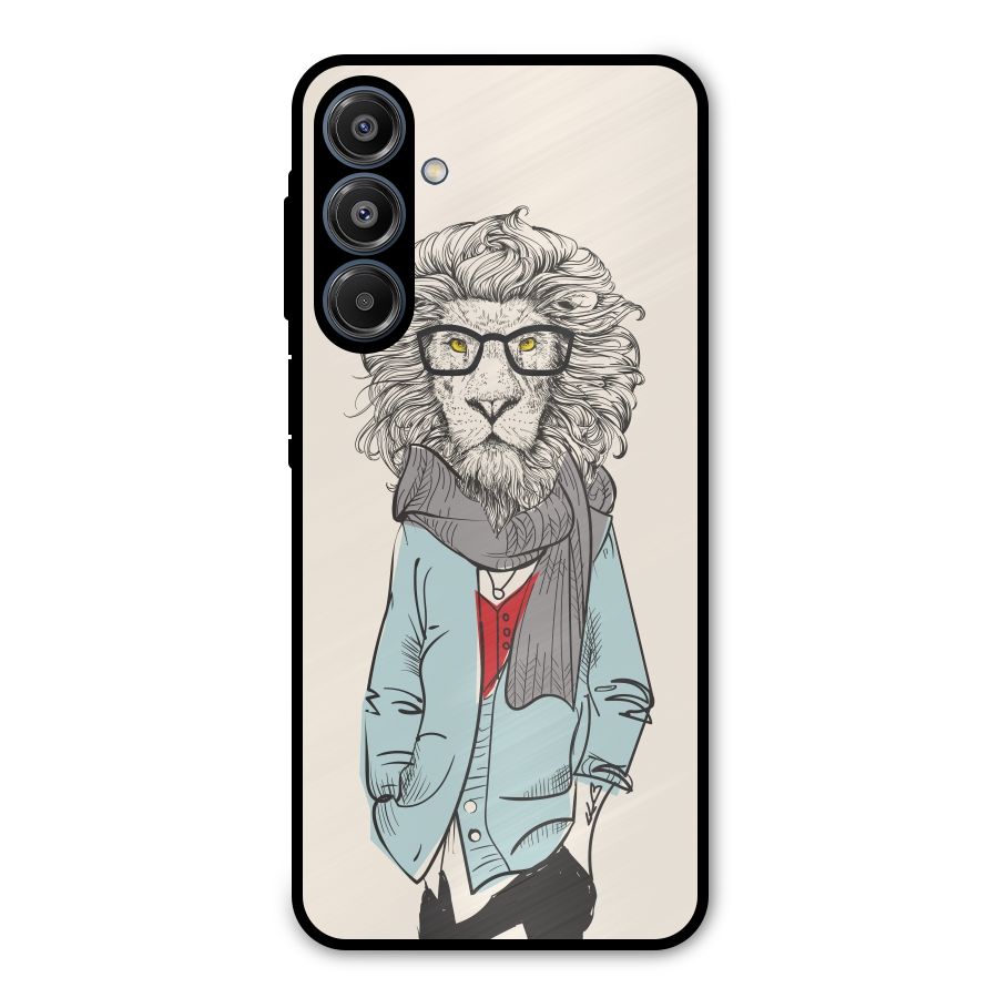 Stylish Lion Metal Back Case for Galaxy A16 5G