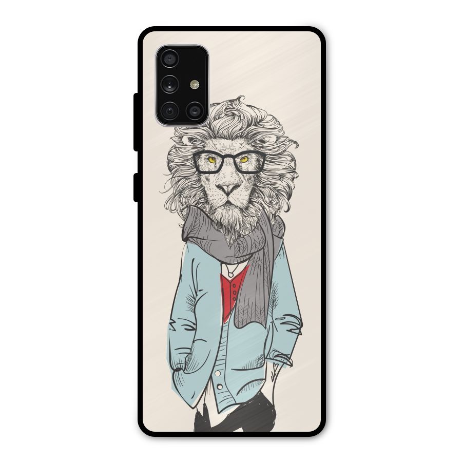 Stylish Lion Metal Back Case for Galaxy A71