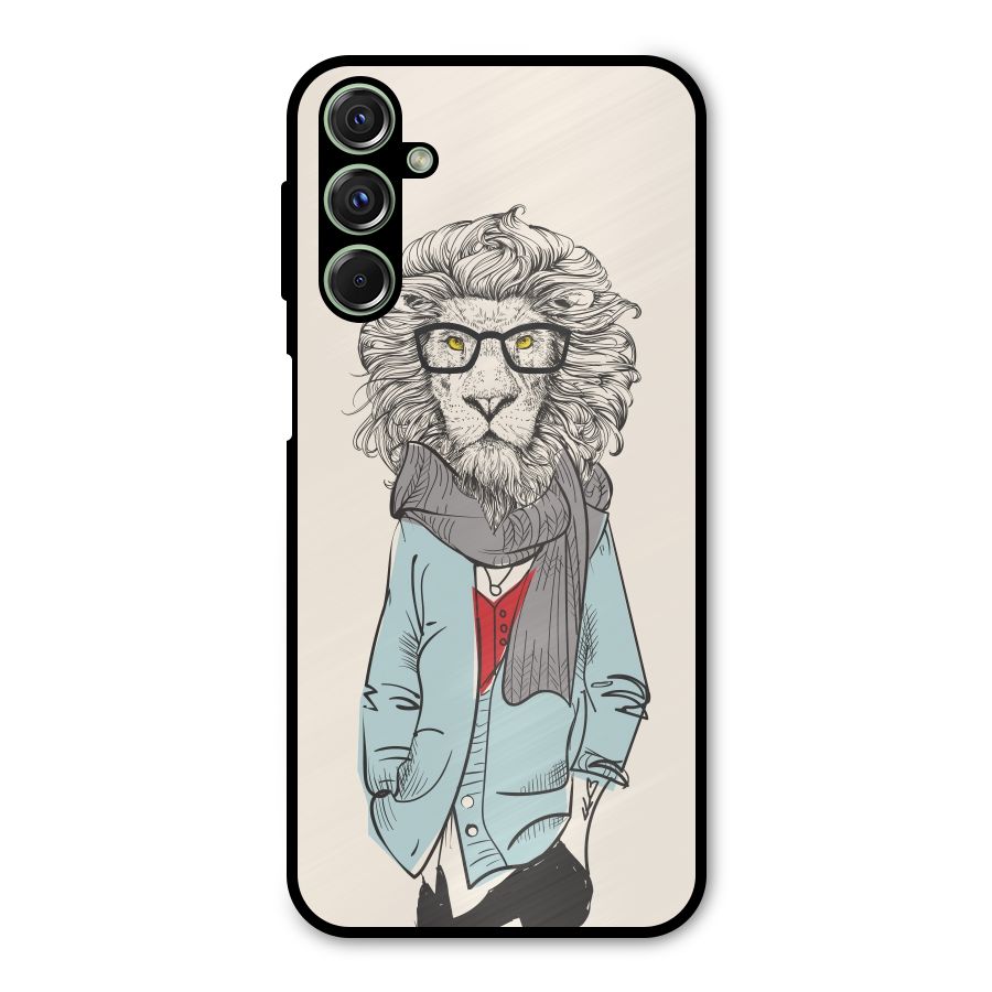 Stylish Lion Metal Back Case for Galaxy F34