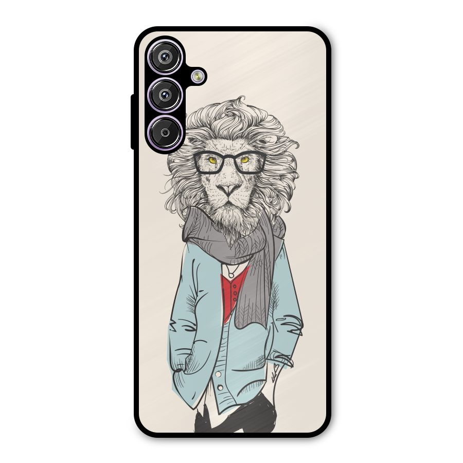 Stylish Lion Metal Back Case for Galaxy M15