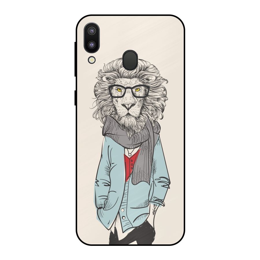 Stylish Lion Metal Back Case for Galaxy M20