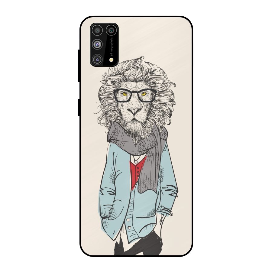 Stylish Lion Metal Back Case for Galaxy M31