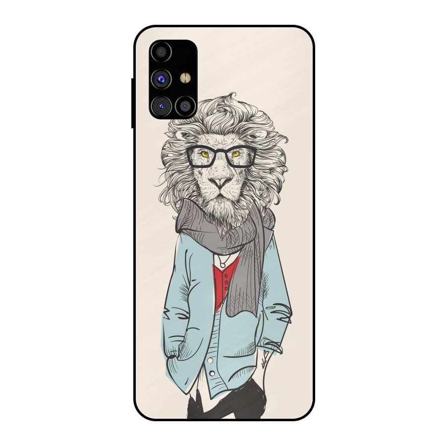 Stylish Lion Metal Back Case for Galaxy M31s