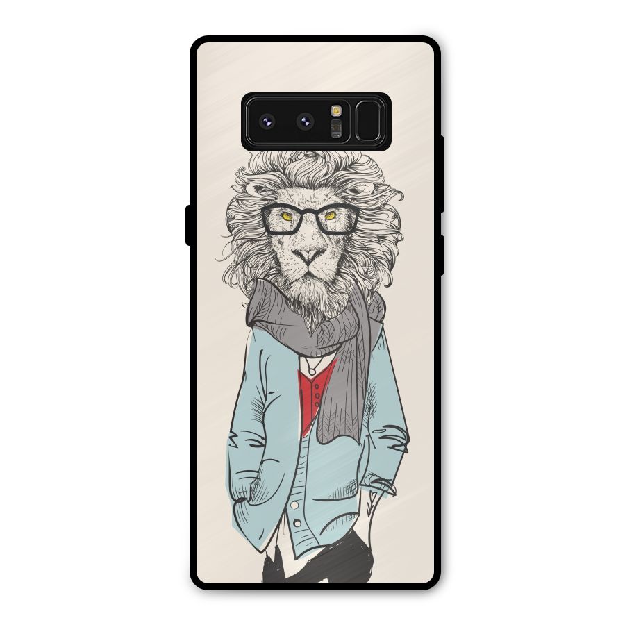 Stylish Lion Metal Back Case for Galaxy Note 8
