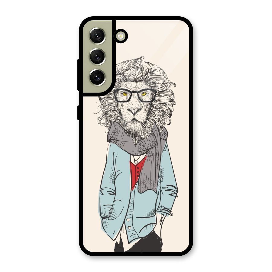 Stylish Lion Metal Back Case for Galaxy S21 FE 5G (2023)