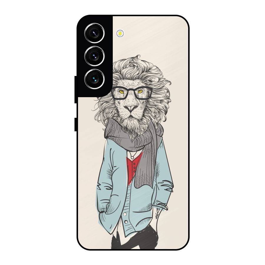 Stylish Lion Metal Back Case for Galaxy S22 5G