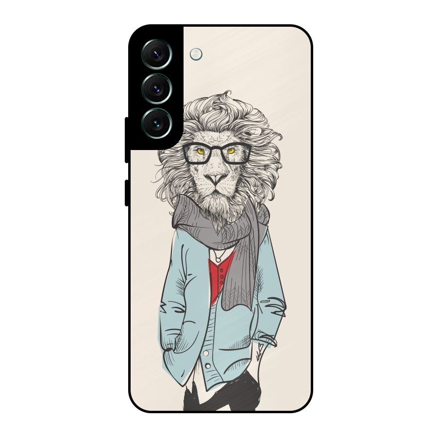 Stylish Lion Metal Back Case for Galaxy S22 Plus 5G