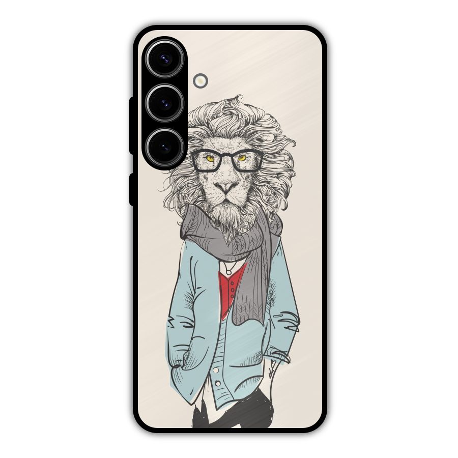 Stylish Lion Metal Back Case for Galaxy S24 Plus