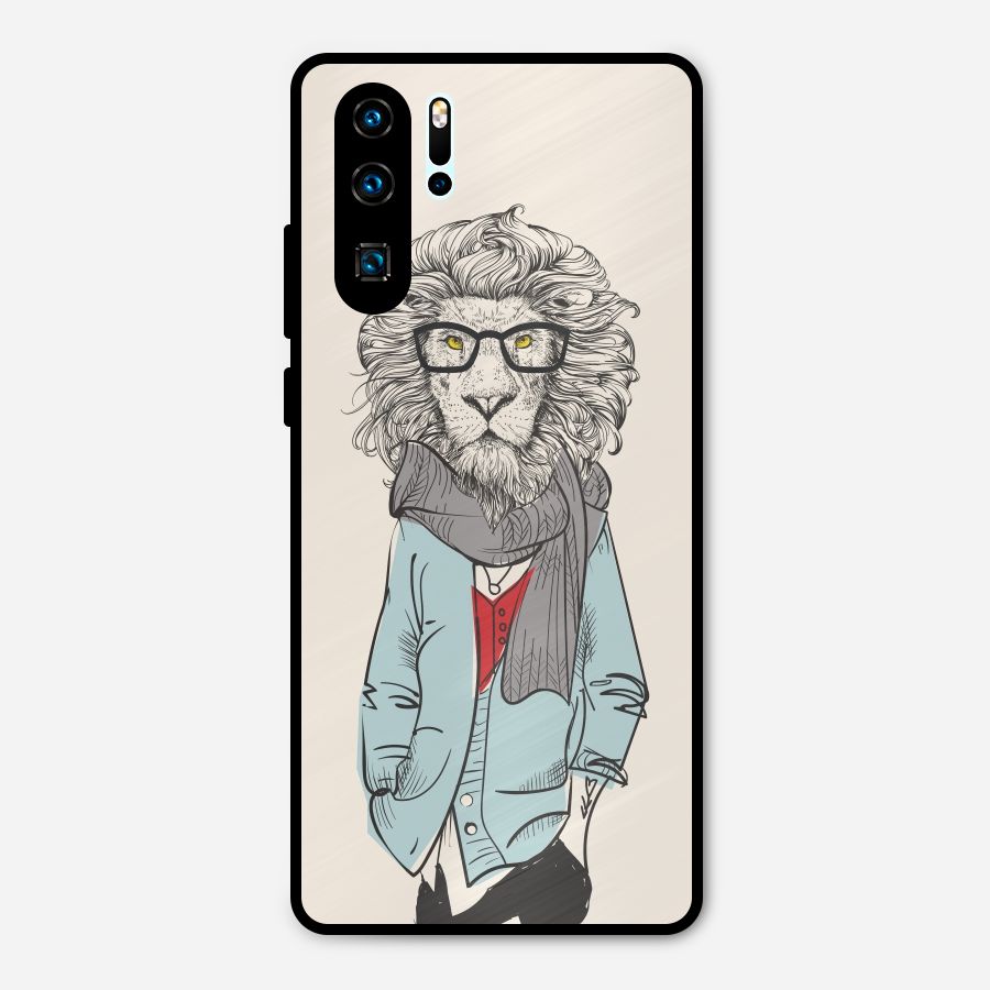 Stylish Lion Metal Back Case for Huawei P30 Pro