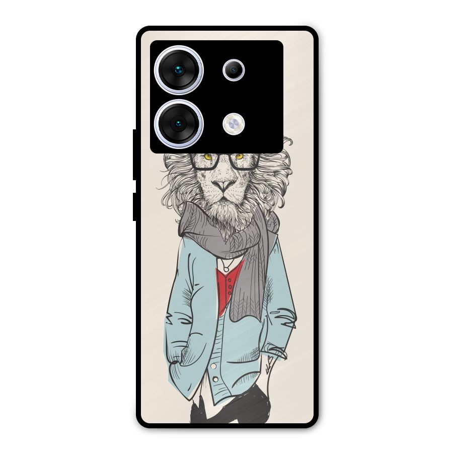 Stylish Lion Metal Back Case for Infinix Zero 30 5G