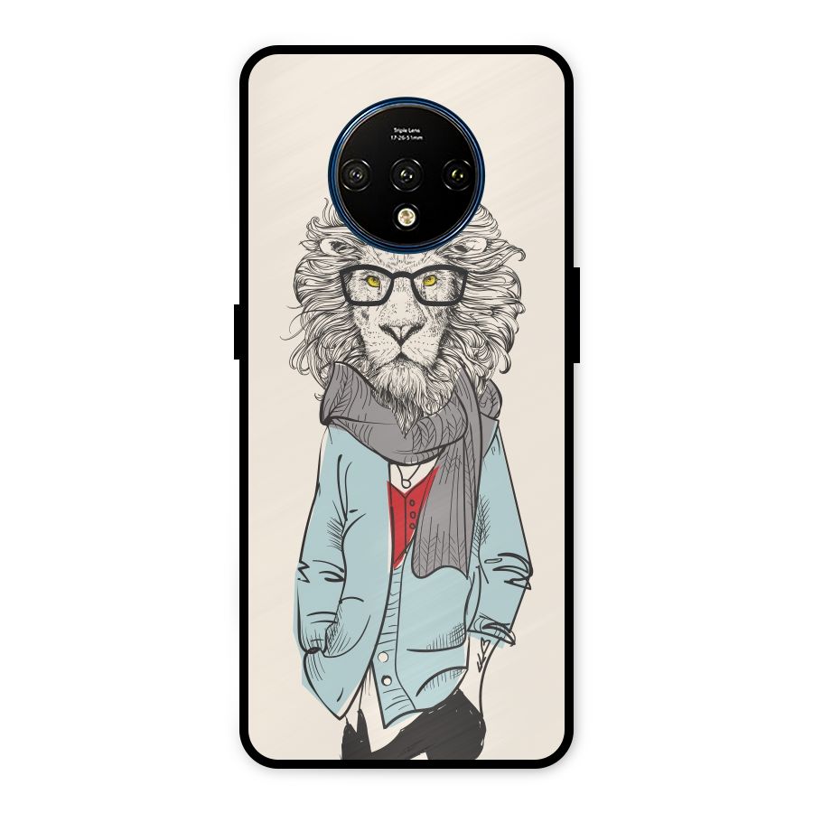 Stylish Lion Metal Back Case for OnePlus 7T