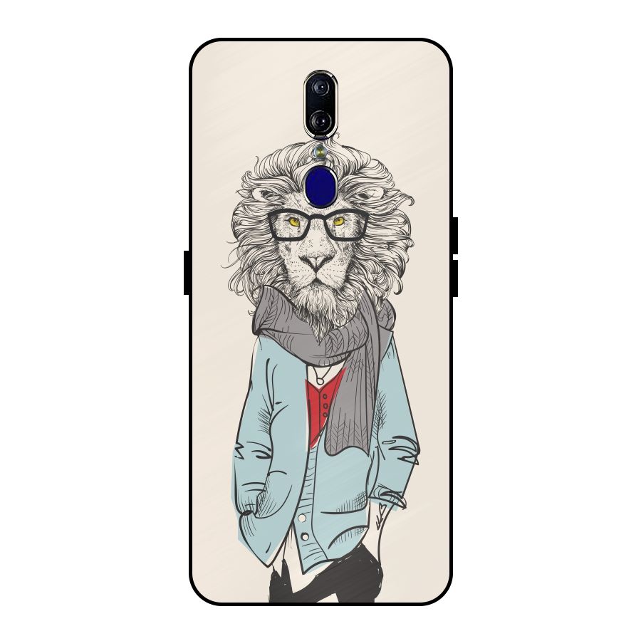 Stylish Lion Metal Back Case for Oppo F11