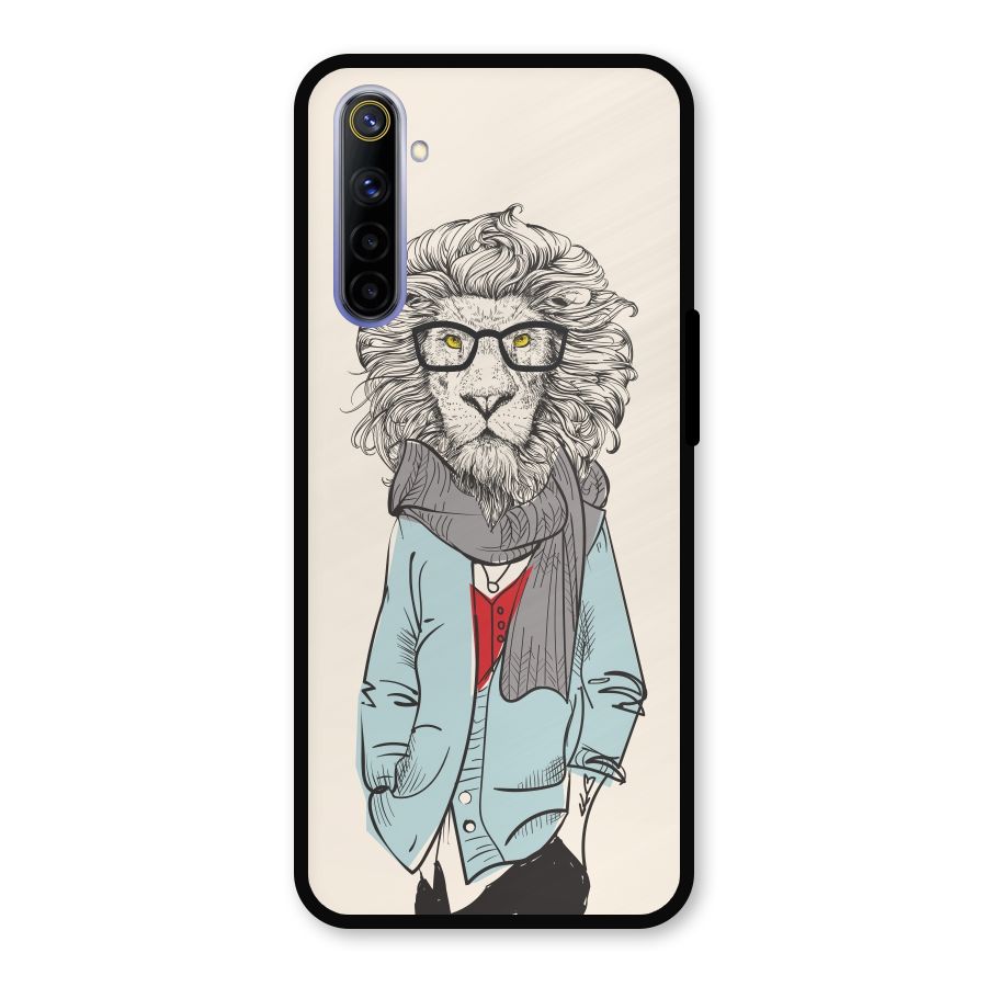 Stylish Lion Metal Back Case for Realme 6i
