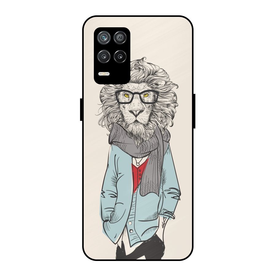 Stylish Lion Metal Back Case for Realme 8 5G