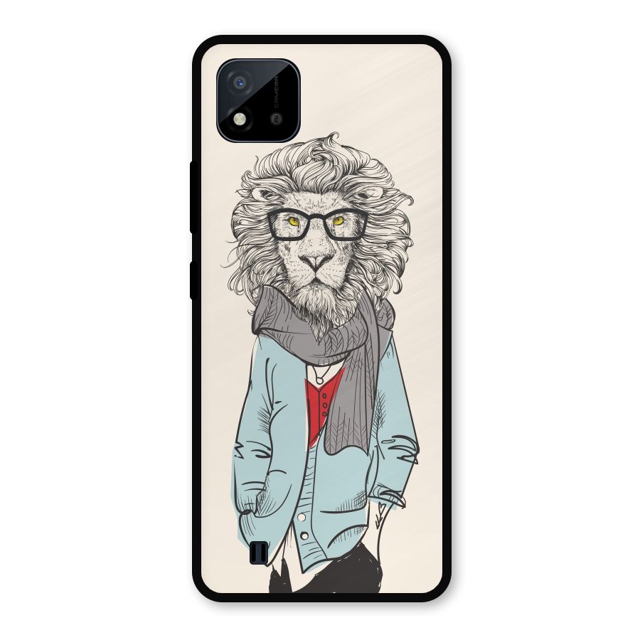 Stylish Lion Metal Back Case for Realme C11 2021
