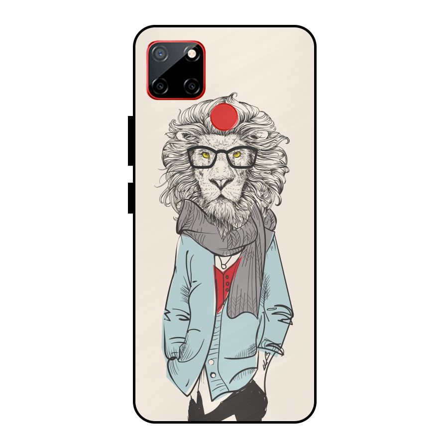 Stylish Lion Metal Back Case for Realme C12