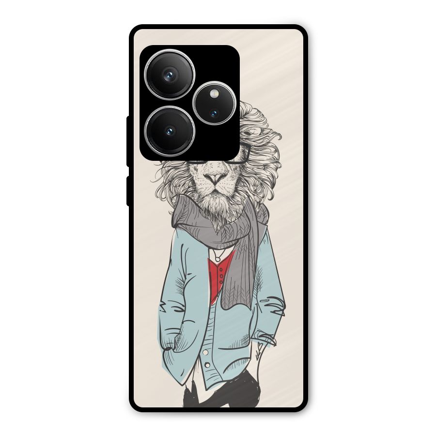 Stylish Lion Metal Back Case for Realme GT 6