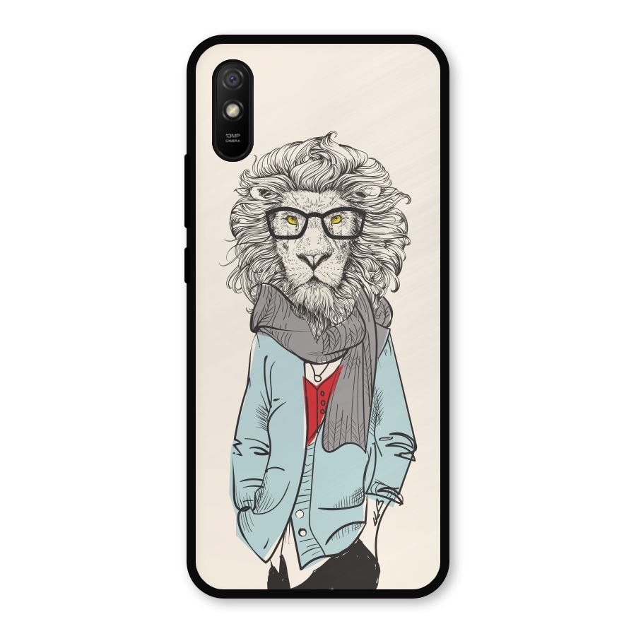 Stylish Lion Metal Back Case for Redmi 9i