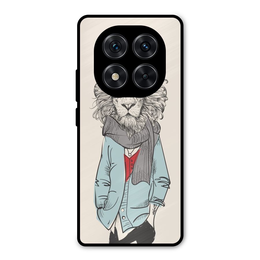 Stylish Lion Metal Back Case for Redmi Note 14 Pro 5G