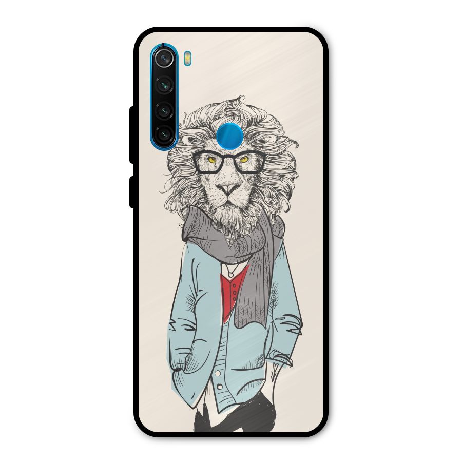 Stylish Lion Metal Back Case for Redmi Note 8