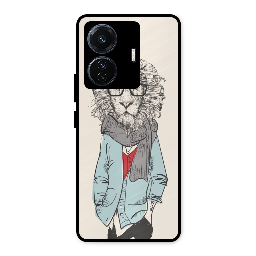 Stylish Lion Metal Back Case for Vivo T1 Pro