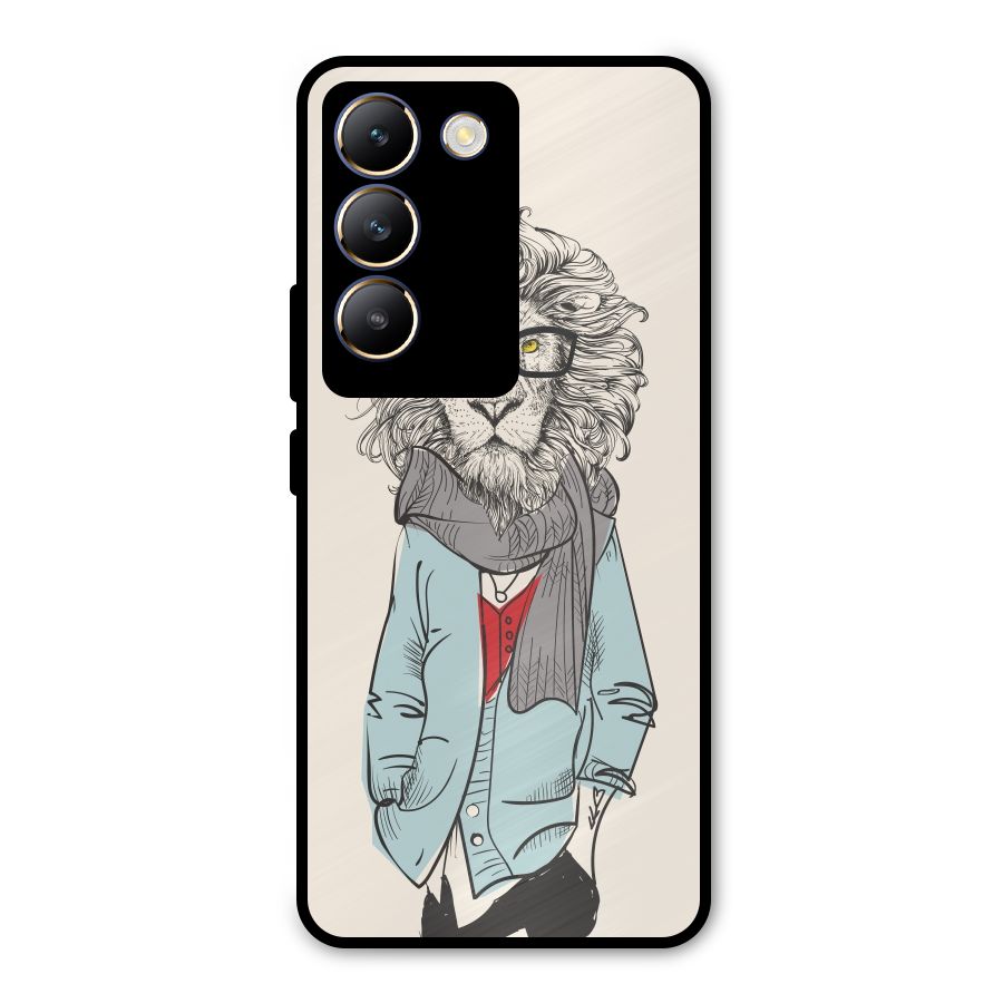 Stylish Lion Metal Back Case for Vivo T3 5G