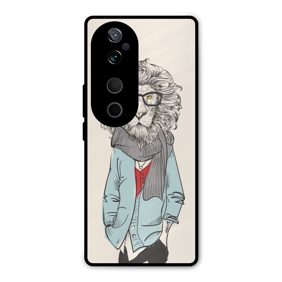Stylish Lion Metal Back Case for Vivo T3 Ultra