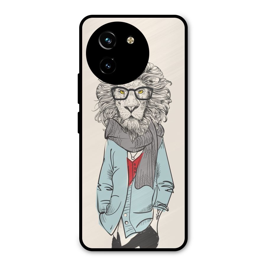 Stylish Lion Metal Back Case for Vivo T3x