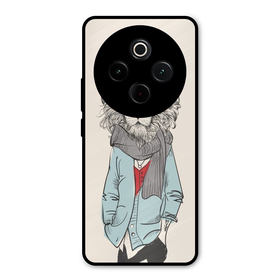 Stylish Lion Metal Back Case for Vivo T4