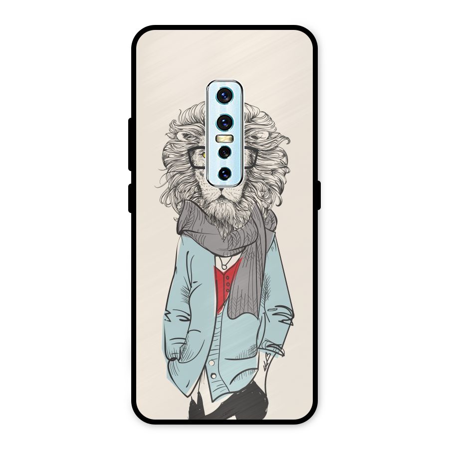 Stylish Lion Metal Back Case for Vivo V17 Pro