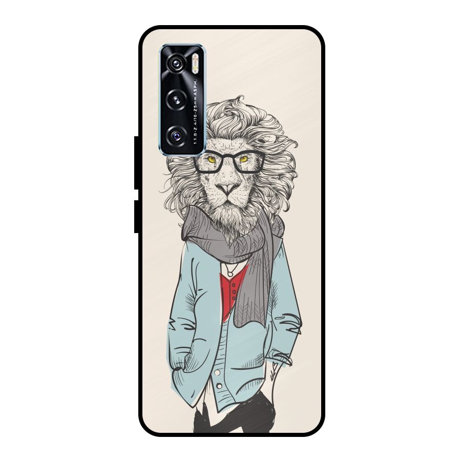 Stylish Lion Metal Back Case for Vivo V20 SE